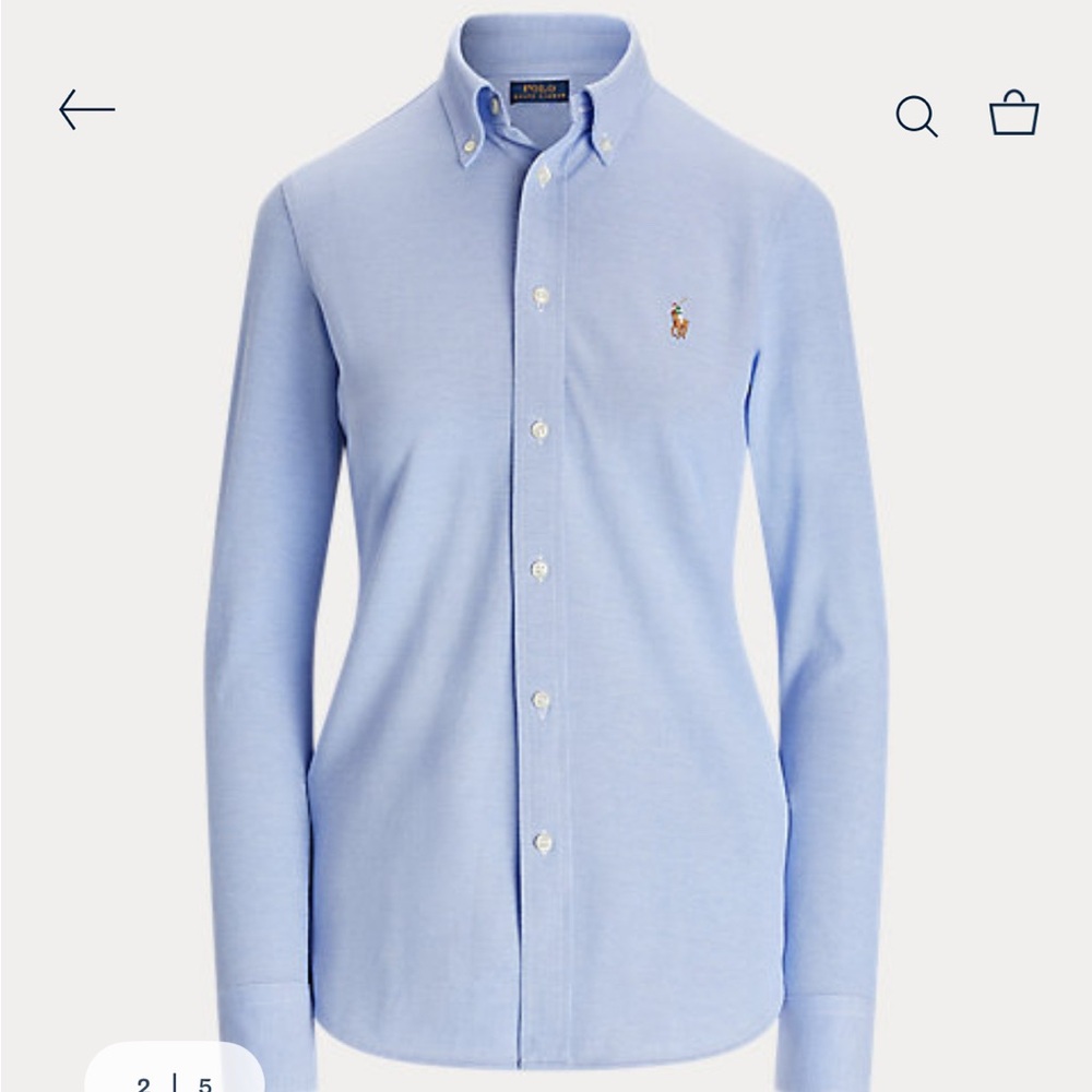 POLO RALPH LAUREN Women’s Blue Classic Fit Oxford (Sz. 0)